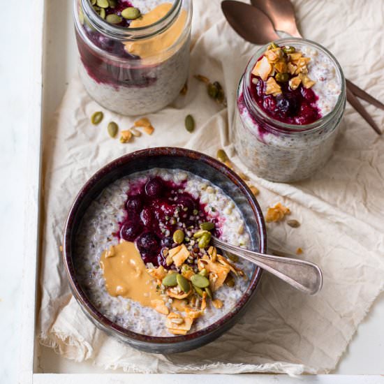 Buckwheat Bircher Breakfast Jars - Recipe photo by Nourish Everyday