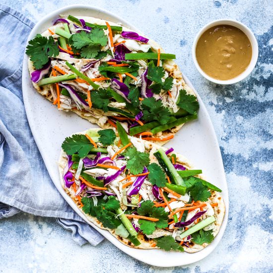 Chicken Satay Salad Flatbreads - Recipe photo by You Totally Got This