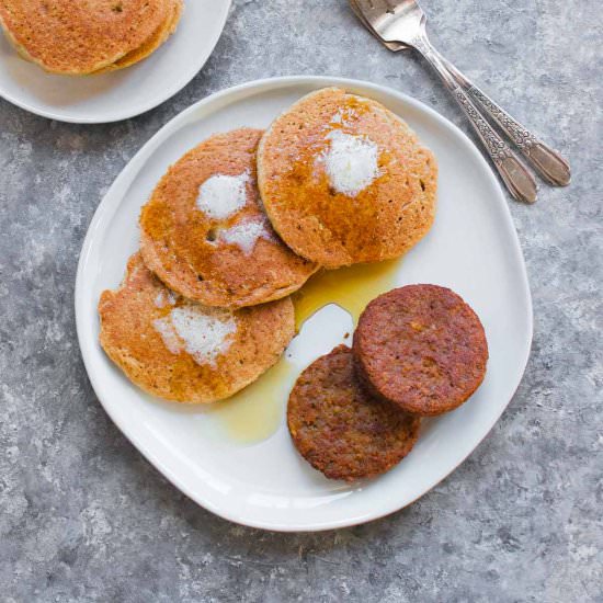Blender Banana Oat Pancakes - Recipe photo by craveveggies
