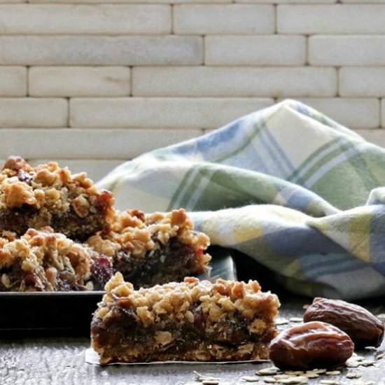 Gluten free Maple Date Bars - Recipe photo by thegardeningcook