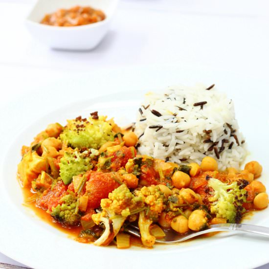 Roasted Romanesco Curry - Recipe photo by Searchingforspice