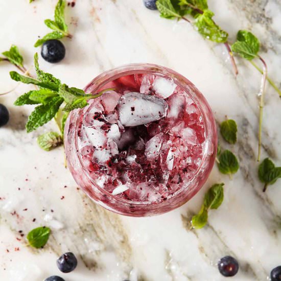 Blueberry Mint Juleps - Recipe photo by thespeckledpalate
