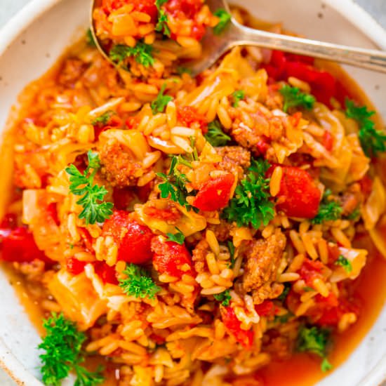 30-Min One-Pot Cabbage Rolls - Recipe photo by Averie