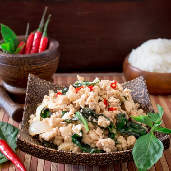Spicy Holy Basil Chicken - Recipe photo by Healthy World Cuisine