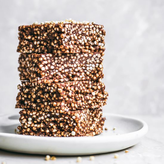 Chocolate Puffed Quinoa Snack Bars - Recipe photo by occasionallyeggs
