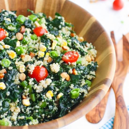 Kale & Quinoa Salad w/ Honey-Dijon - Recipe photo by Grabaplate