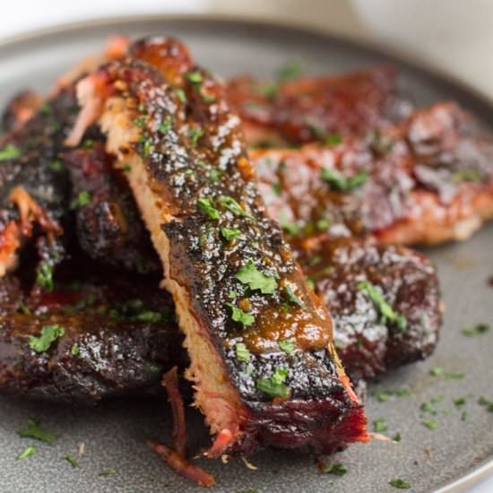 How to Smoke Ribs - Recipe photo by awayfromthebox