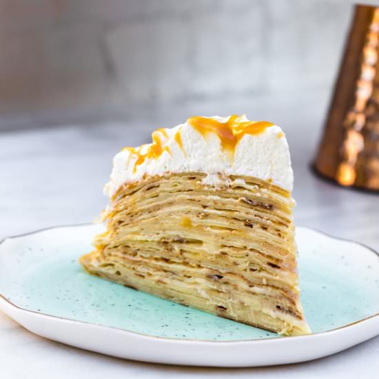 Salted Caramel Crepe Cake - Recipe photo by confessionsofabakingqueen