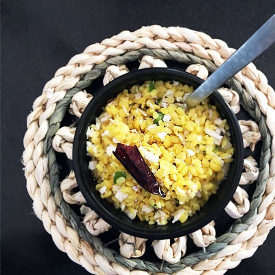 Yellow Mung Dal Sundal - Recipe photo by steamingpot