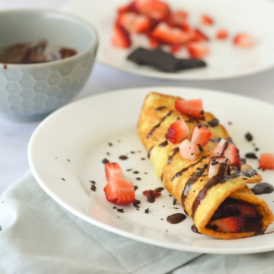 Strawberry Chocolate Crepes - Recipe photo by theharvestskillet