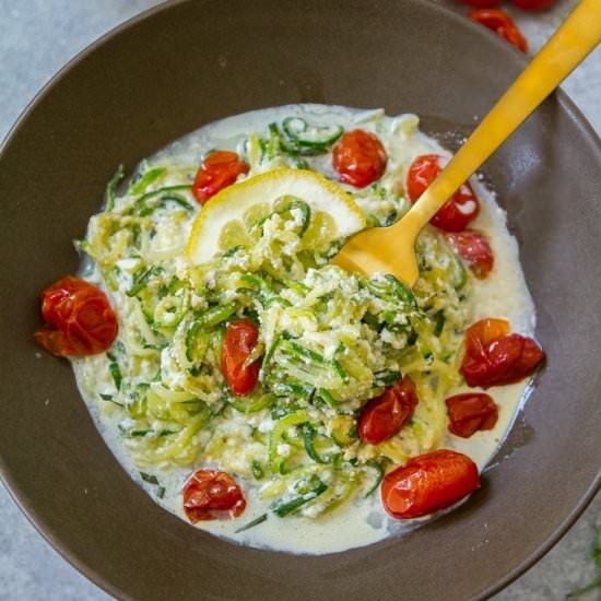 ZUCCHINI NOODLES - Recipe photo by ACleanBake