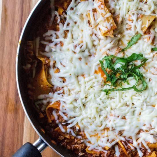 One Pot Lasagna Skillet - Recipe photo by AWickedWhisk