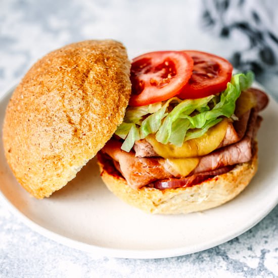 Ham & Pineapple Pizza Burger - Recipe photo by You Totally Got This