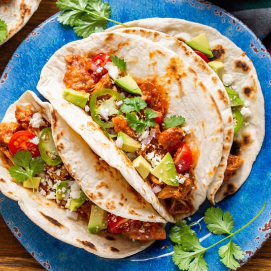 Smoky Chicken Tinga Tacos - Recipe photo by Savingroomfordessert
