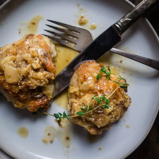 Chicken Braised in Wine & Dijon - Recipe photo by Went Here 8 This