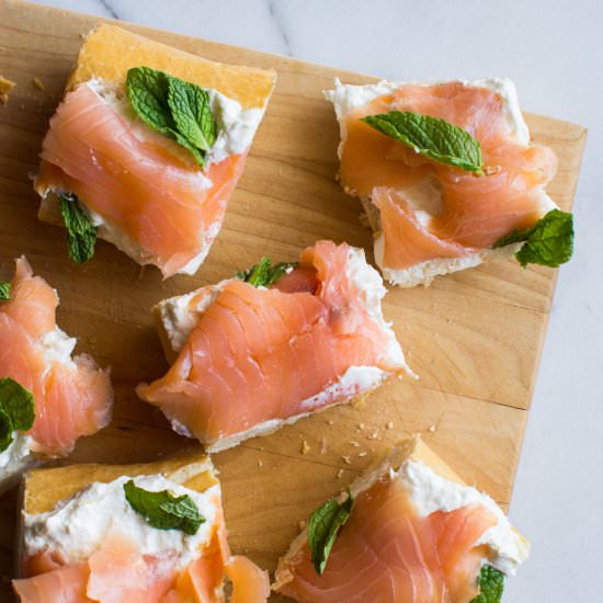 Smoked Salmon Horseradish Baguettes - Recipe photo by apleasantlittlekitchen