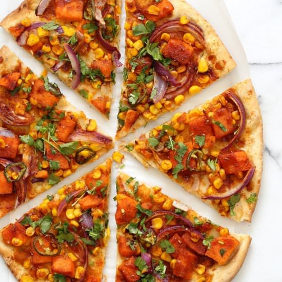 BBQ sweet potato pizza - Recipe photo by richa