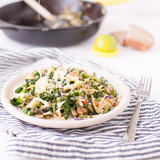 Simple Sauteed Kale Salad - Recipe photo by Nourish Nutrition Co