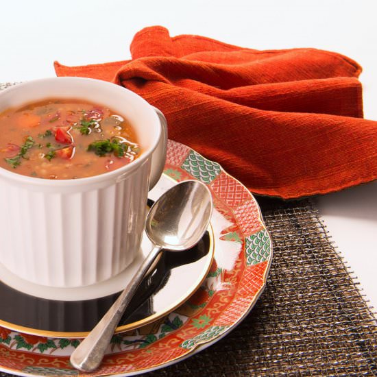 Barley and Lentil Soup with Chard - Recipe photo by Blue Cayenne