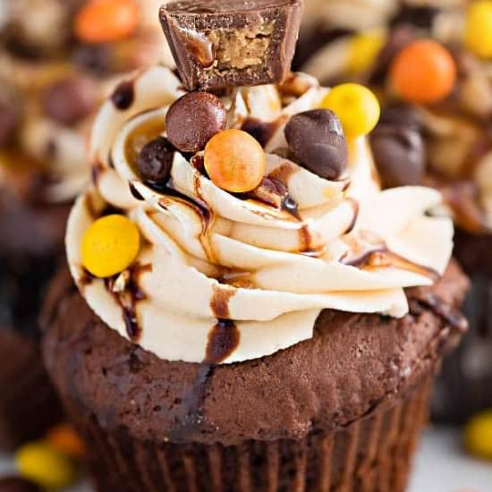 Peanut Butter Chocolate Cupcakes - Recipe photo by LifemadeSweeter