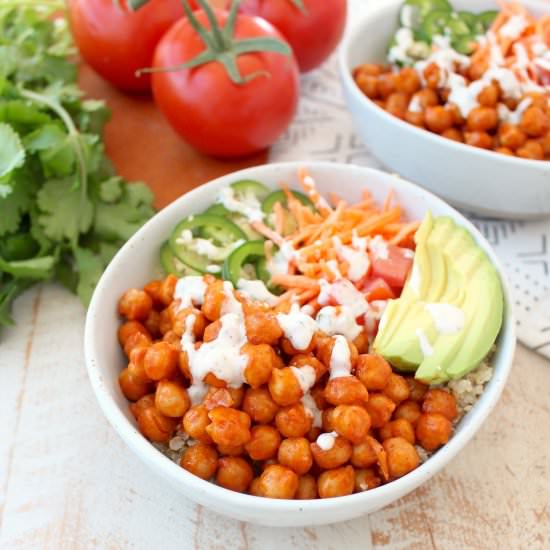 Buffalo Chickpea Vegan Buddha Bowl - Recipe photo by Whitney Bond