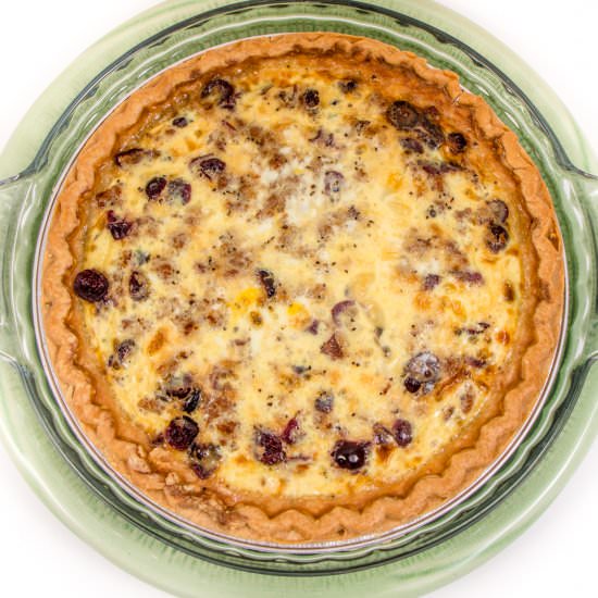 Sausage and Cranberry Quiche - Recipe photo by Devour Dinner