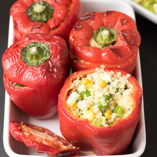 Vegetarian Couscous Stuffed Peppers - Recipe photo by neilshealthymeals