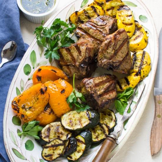 Mint Chimichurri Lamb Chops - Recipe photo by garlic and zest
