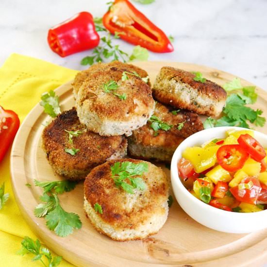Tuna Fishcakes with Mango Salsa - Recipe photo by BirdsParty