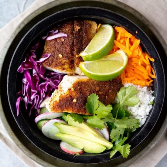 FISH TACO BOWLS - Recipe photo by ACleanBake