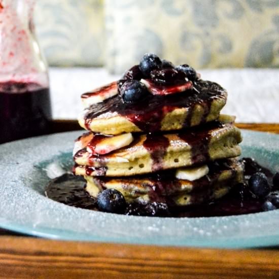 Banana Bread Pancakes - Recipe photo by Messy Cutting Board