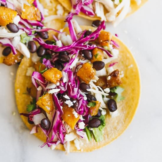 Mojo Chicken Tacos + Plantain Salsa - Recipe photo by asassyspoon