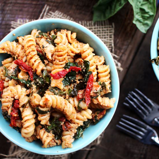 Sundried Tomato Cashew Cream Pasta - Recipe photo by Sneaky Mommies
