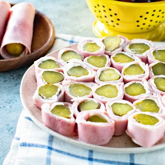Ham and Pickle Roll Ups - Recipe photo by julieseatsandtreats