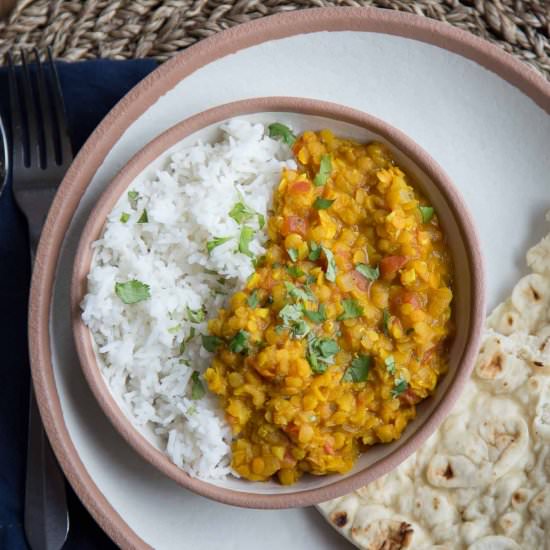 Vegetarian Red Lentil Dal - Recipe photo by giftofhospitality