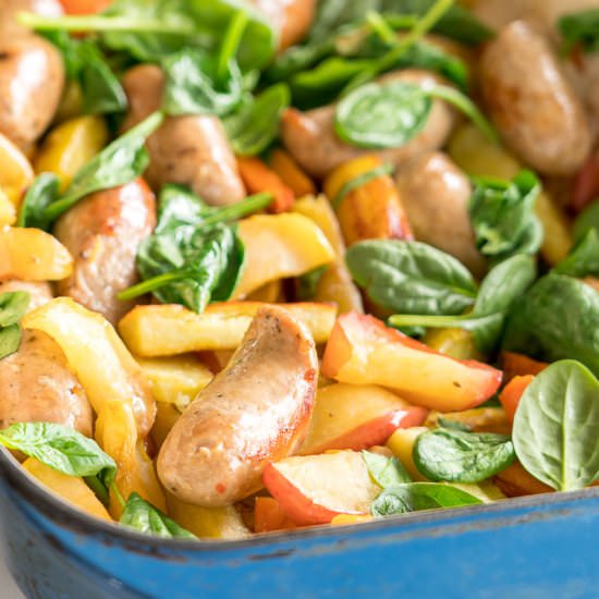 Pork & Apple Sausage Tray Bake - Recipe photo by My Kids Lick The Bowl