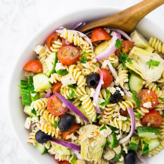 Greek Pasta Salad - Recipe photo by vegan heaven