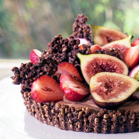 Choc Cheesecake Crackle Pie - Recipe photo by Belly Rumbles