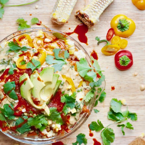 Cheesy Vegan Sweet Potato Nachos - Recipe photo by foodgalleygab