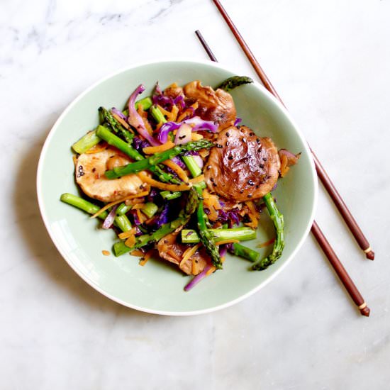 Asparagus Shiitake Stir Fry - Recipe photo by the good eats co