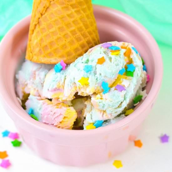 Easy Unicorn Vanilla Ice Cream - Recipe photo by BriteandBubbly