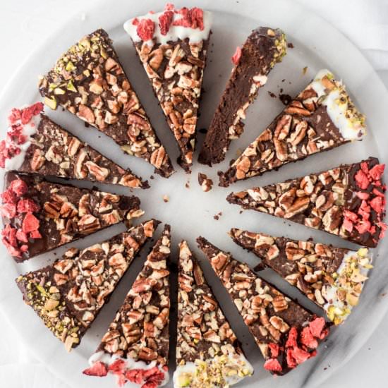 Chocolate Dipped Brownie Wedges - Recipe photo by OneSarcasticBaker