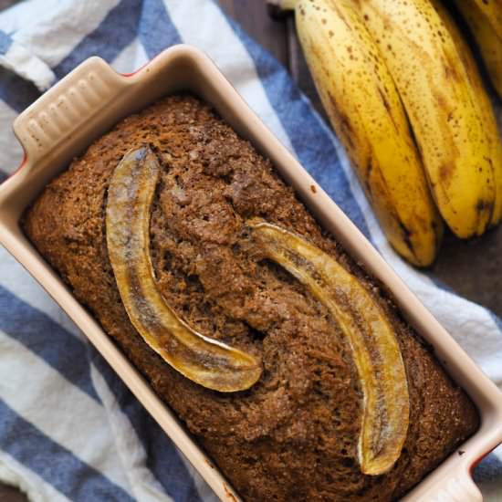 Whole Wheat Caramelized Banana Bread - Recipe photo by Avocado A Day