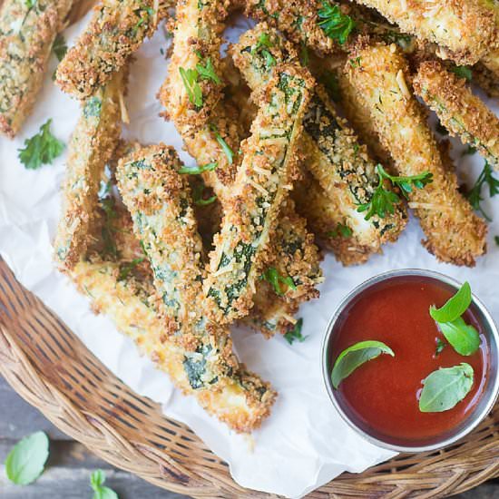 Healthy "Fried" Zucchini - Recipe photo by theviewfromgreatisland