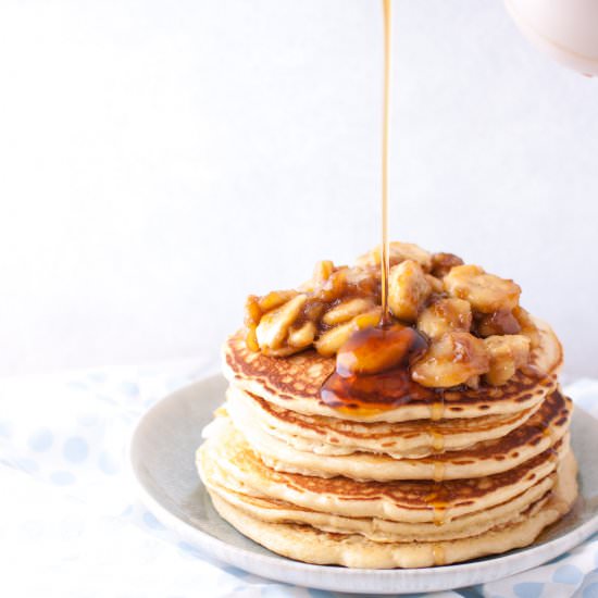 Easy Bananas Foster Pancakes - Recipe photo by Nourish Nutrition Co