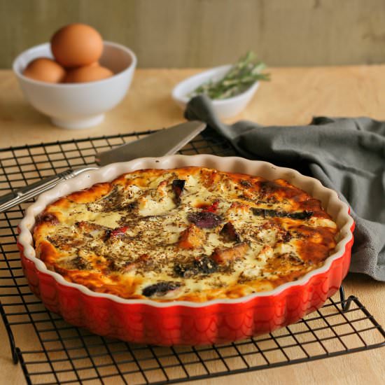 Roasted vegetable and feta quiche - Recipe photo by vanillafrost4