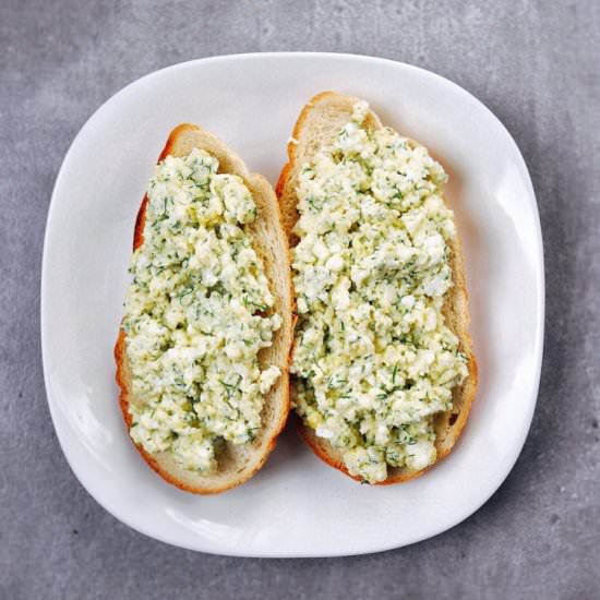 Scrambled Eggs with Dill and Feta - Recipe photo by The FODMAP Formula