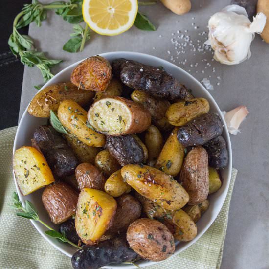 Greek lemon herb roasted potatoes - Recipe photo by healthyharvest