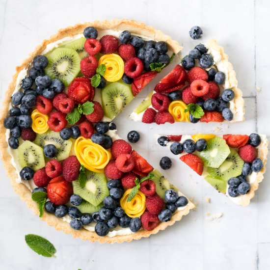 Fruit Tart with Almond Crust - Recipe photo by followtheruels