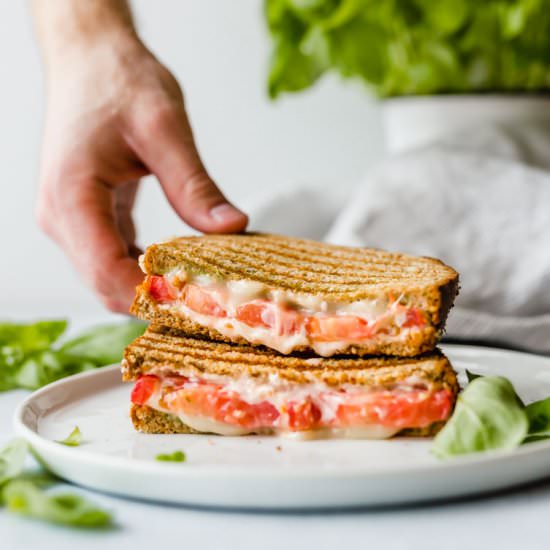 Grilled Tomato and Pesto Sandwich - Recipe photo by Salt and Baker